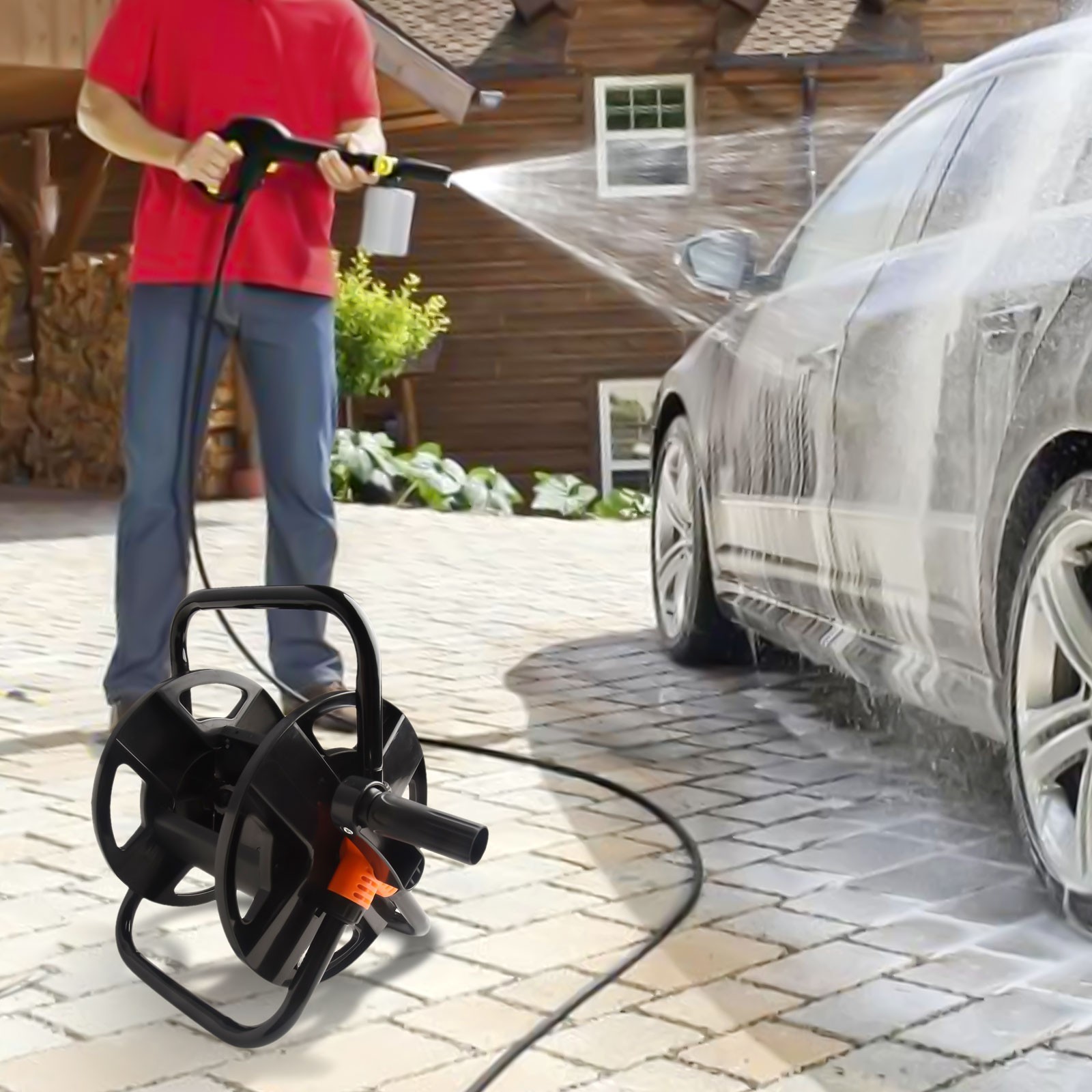 Sturdy Water Hose Storage Solution for Efficient Gardening and Cleaning