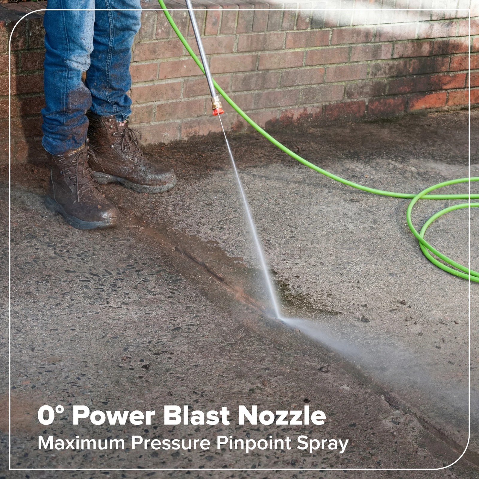 Greenworks 2200PSI 1.2GPM Four-Wheel Pressure Washer w/5 Nozzles& Detergent Tank