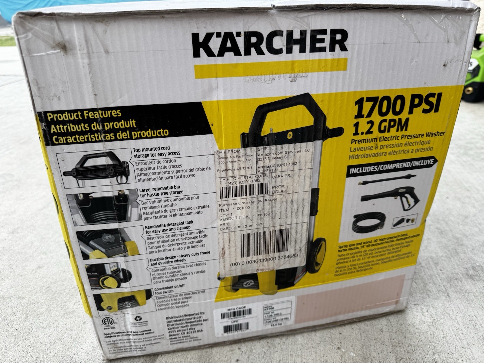 Brand New Karcher Pressure Washer 1700 Psi