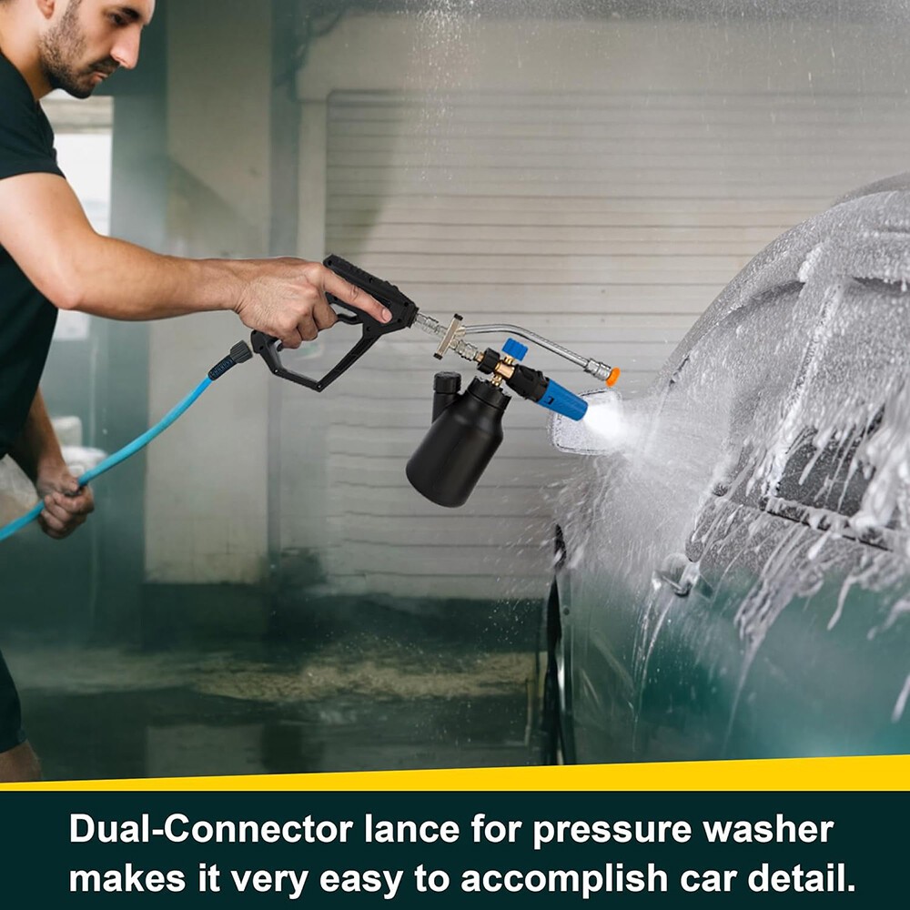 2PCS Foam Cannon Dual Connector Pressure Washer Foam Blaster 1/4″” Lance Nozzle
