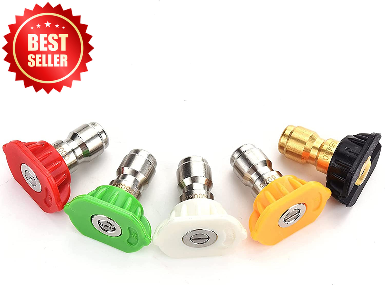 5 Pack Pressure Washer Spray Nozzle Tips 1/4 IN 2.5 GPM Multiple Degrees US
