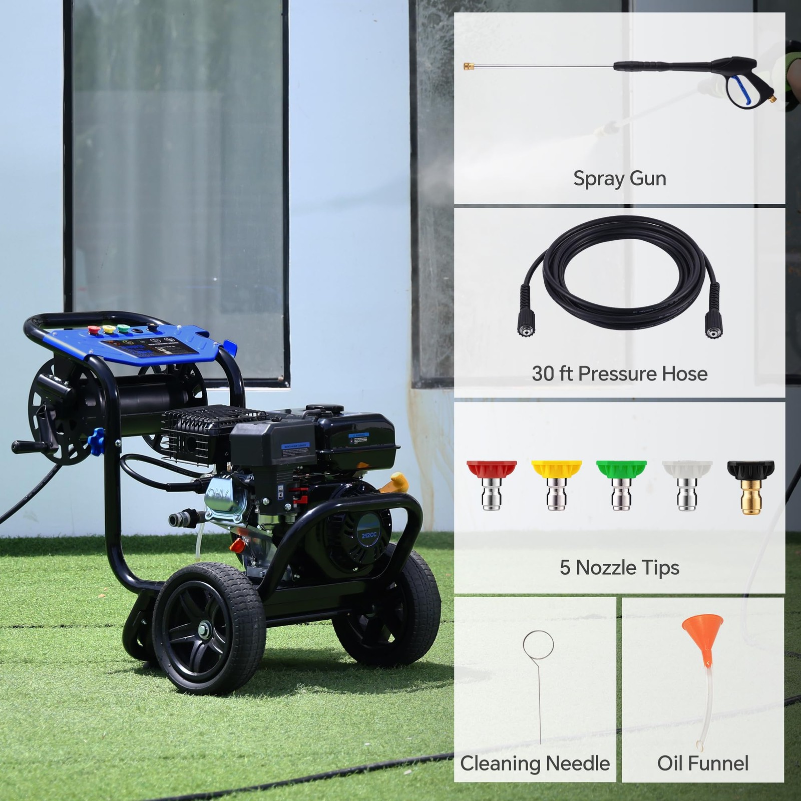 3600 PSI Gas Pressure Washer 2.3 GPM Gas High Power Washer 212CC OHV