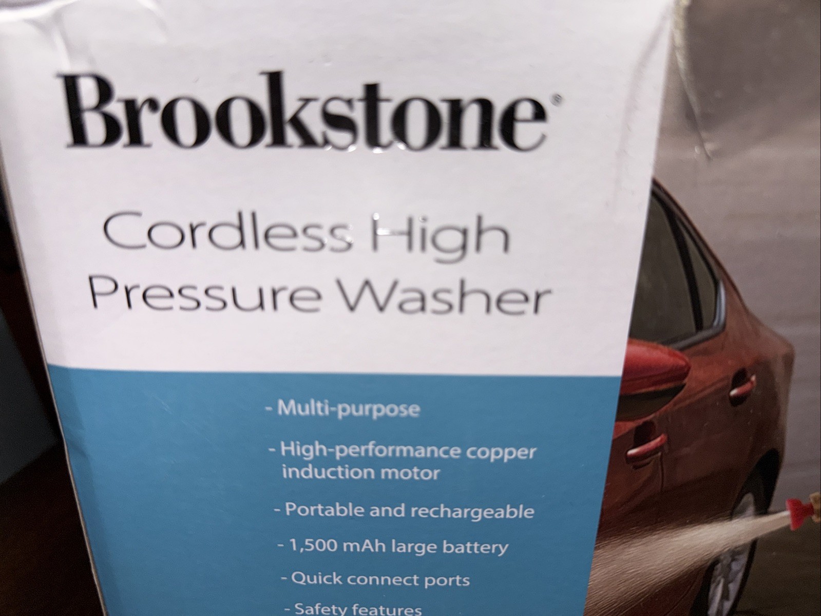 Brookstone Cordless High-Pressure Washer Portable Rechargeable Open Box (Q)