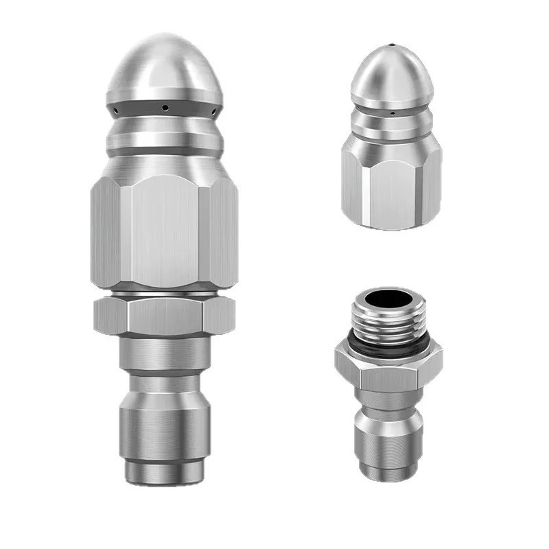 Water Jet Nozzle High Pressure 1/4″ Stainless Steel Drain Cleaner Hose Tool