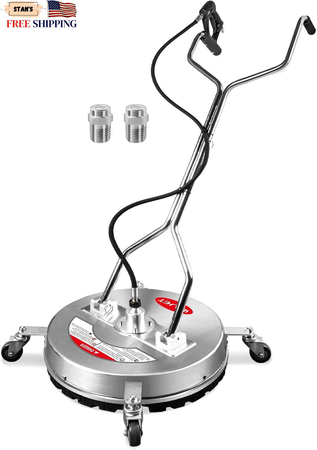 20″ Pressure Washer Surface Cleaner with 4 Wheels&Dual Handles 4500PSI Stainles