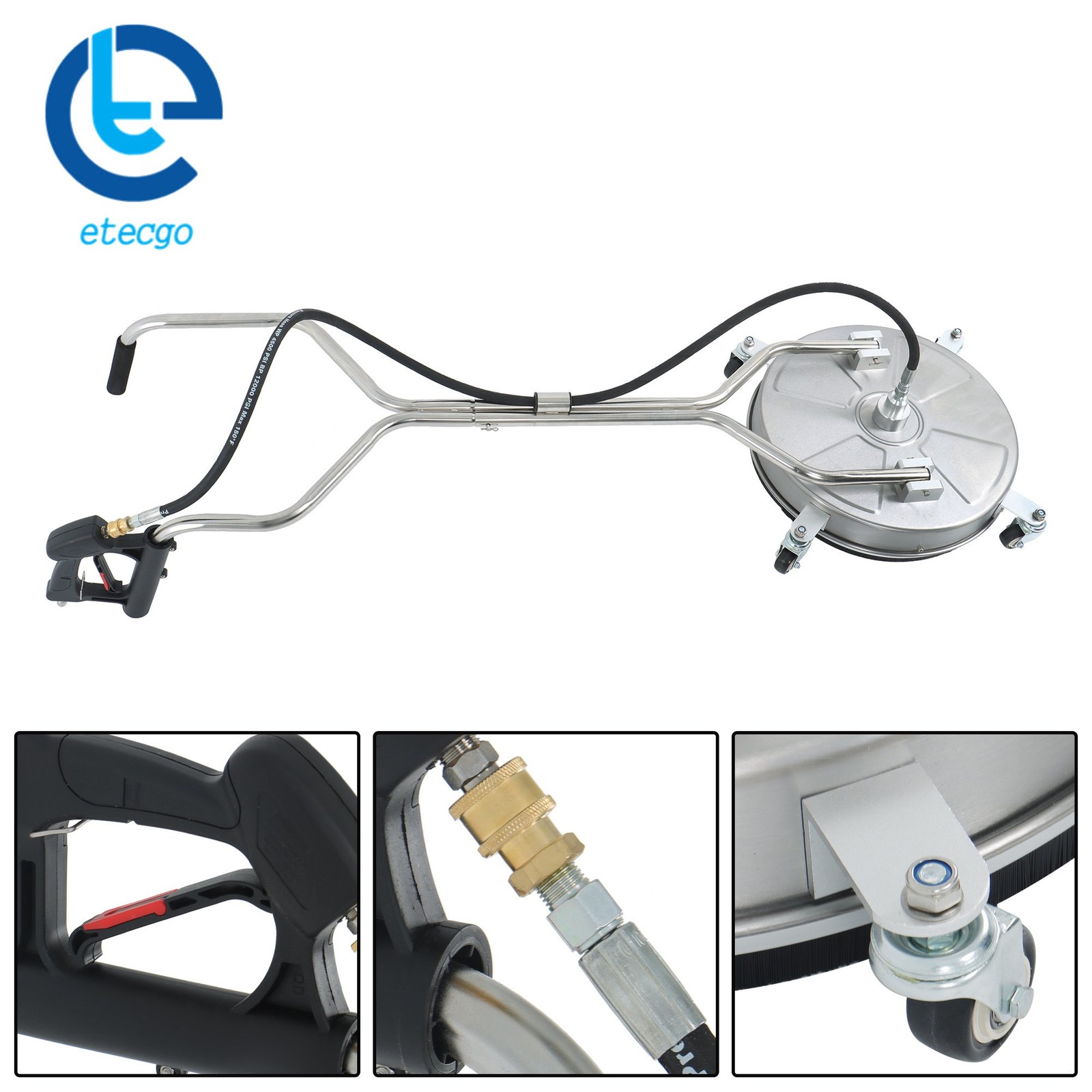 Washer Surface Cleaner w/ Handles & Wheels Quick Connect 18″ Pressure