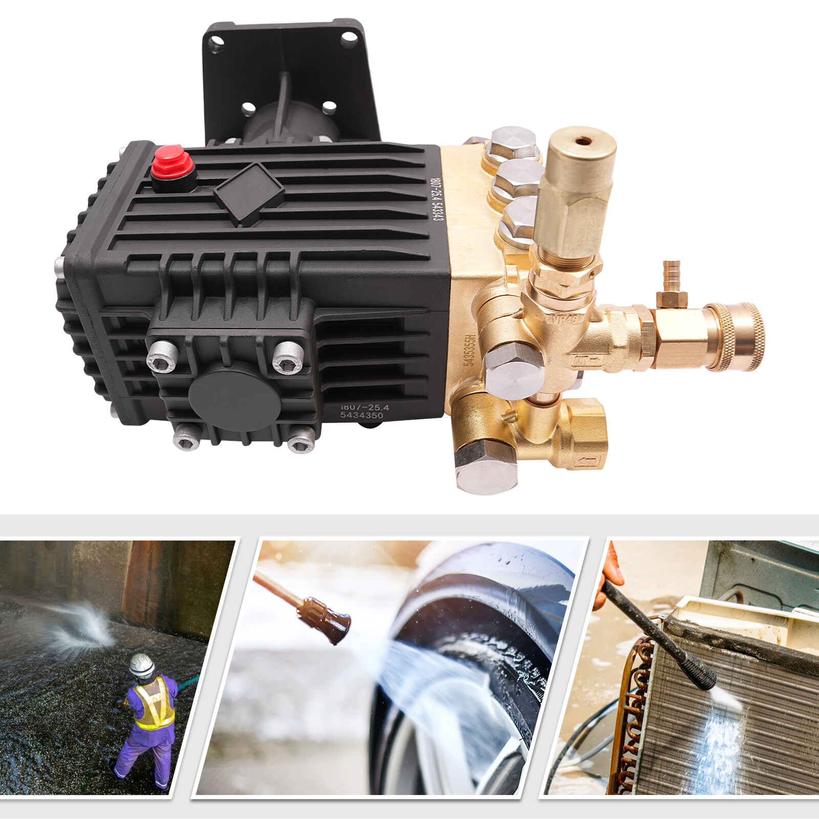 4000 PSI Pressure Washer Pump, 1″ Horizontal Shaft, 4 GPM, 3400 RPM, 13hp