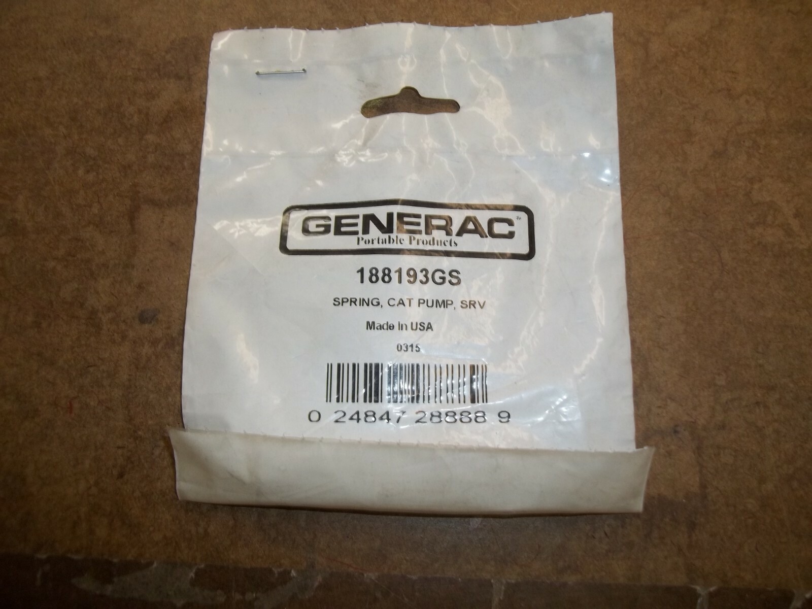BRIGGS & STRATTON NOS NEW PART GENERAC HUSQVARNA PUMP SPRING CAT 188193GS