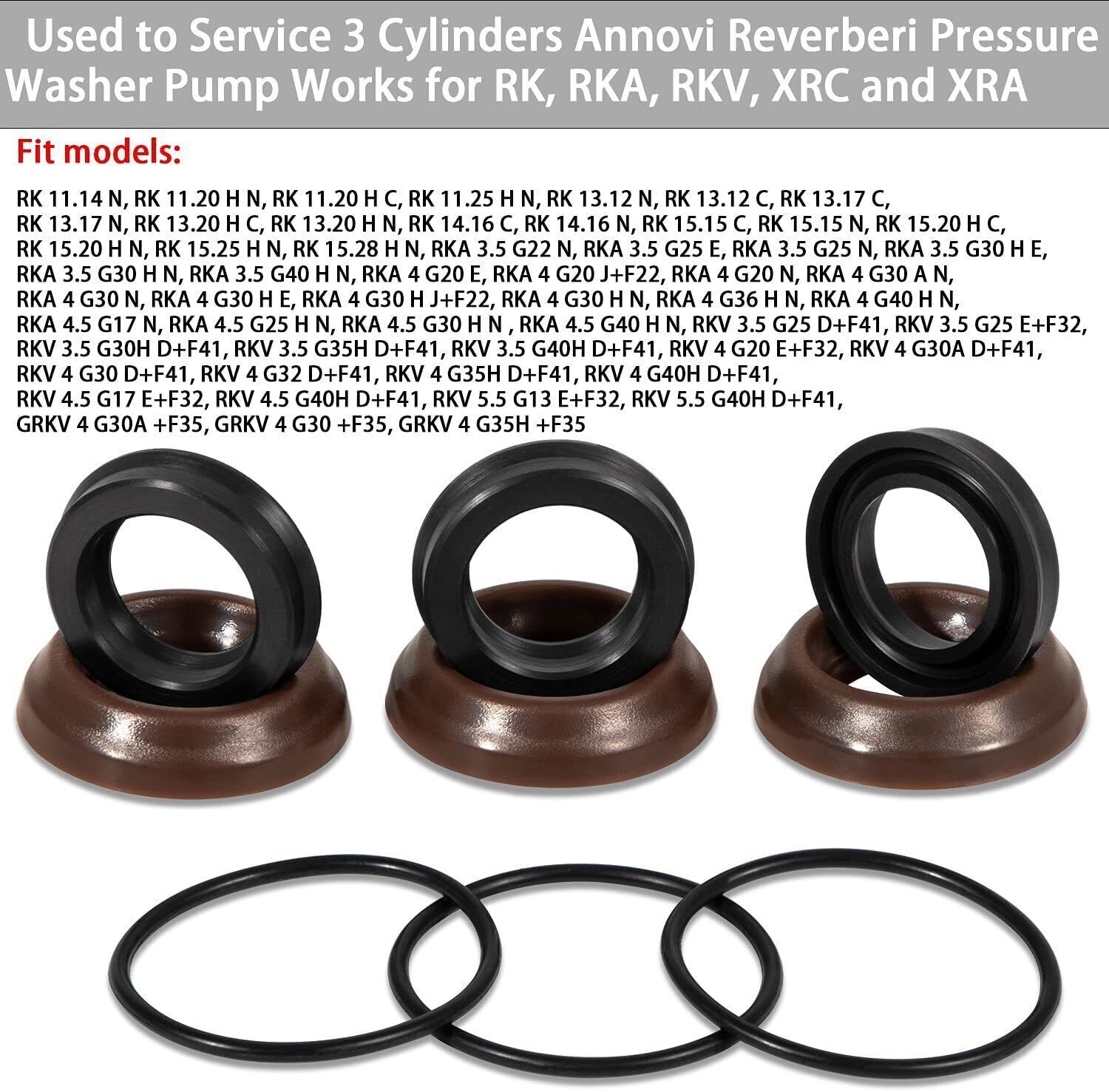 AR1857 18mm XR Seal Repair Packing Kit Fit Annovi Reverberi Pressure Washer Pump