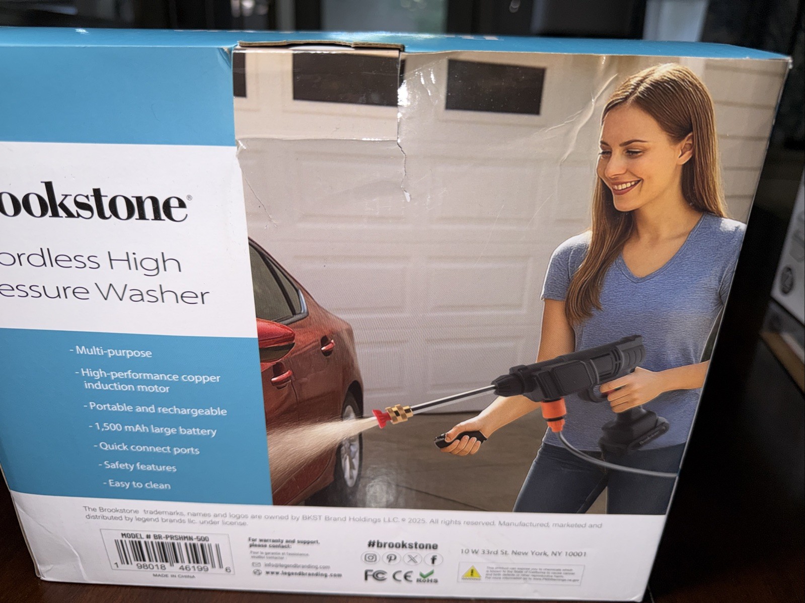 Brookstone Cordless High-Pressure Washer Portable Rechargeable Open Box (Q)