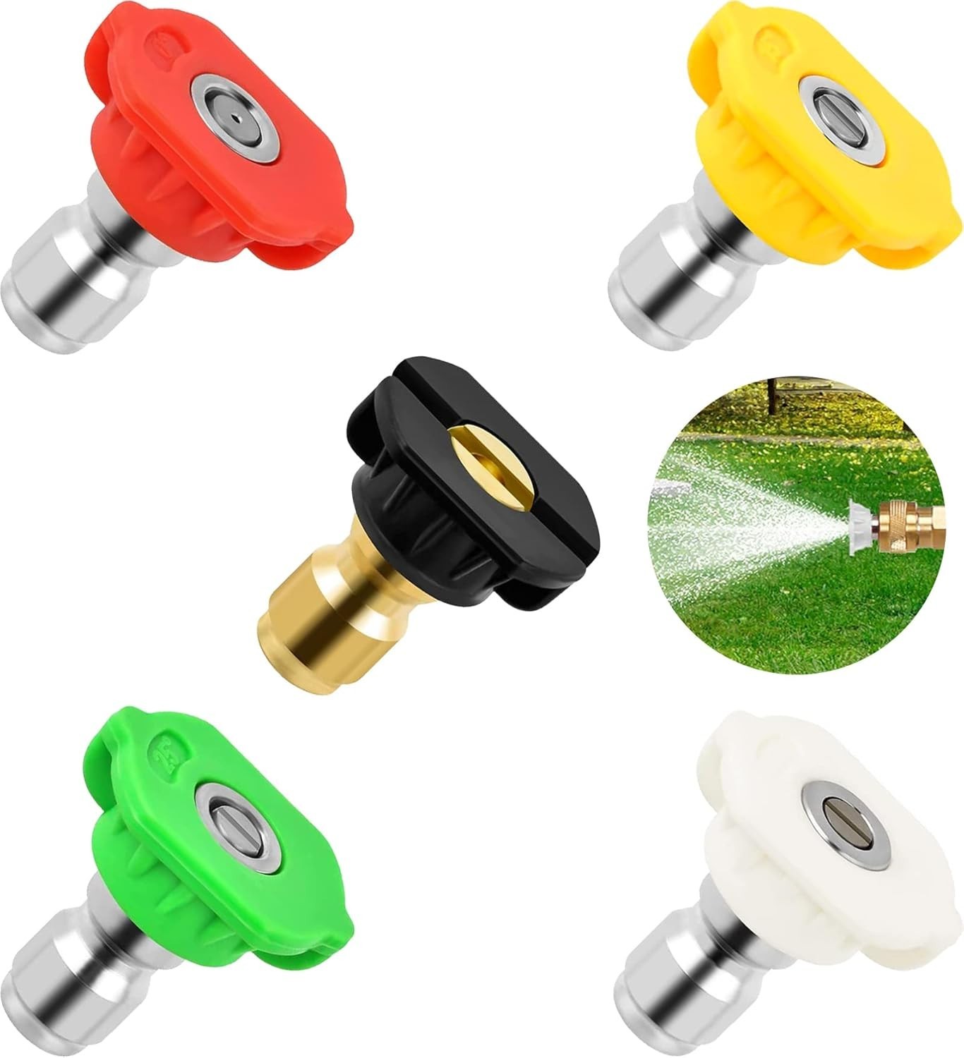 Pressure Washer Tips, Universal Pressure Washer Nozzle Tips 5 Pack, Power Was…