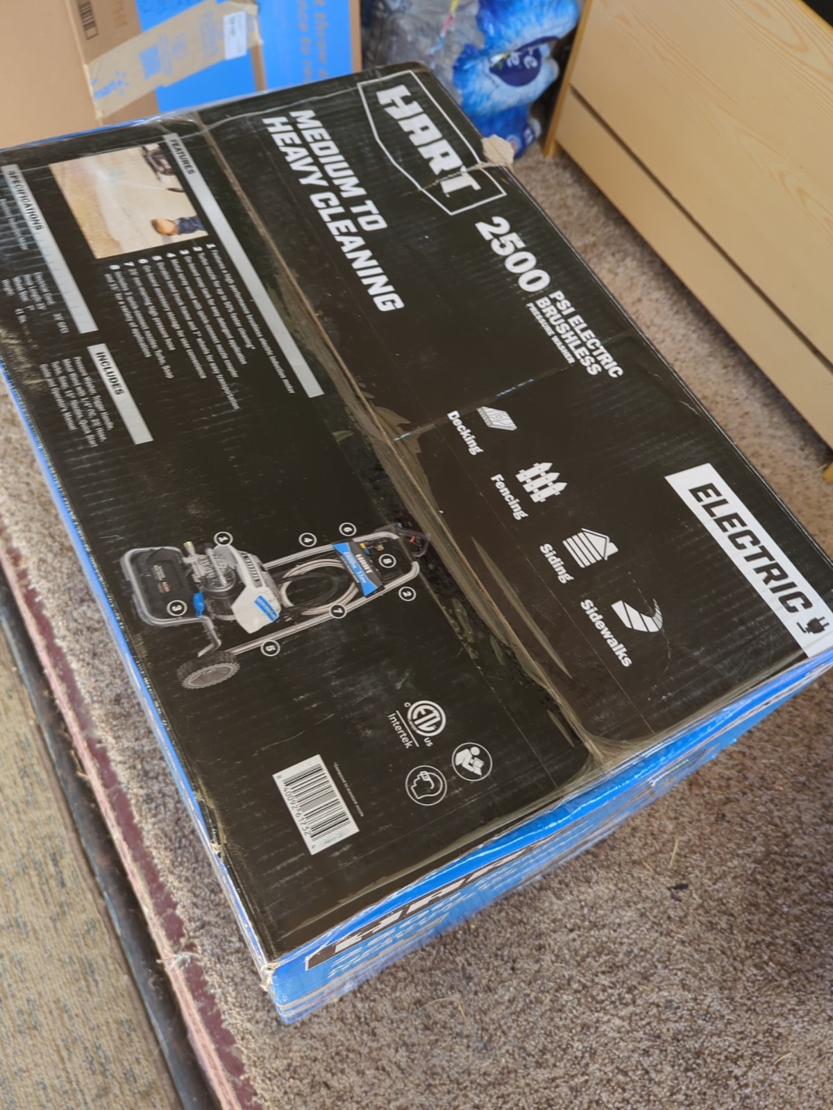 Hart HW142500 2500PSI 1.1 GPM Cold Water Electric Pressure Washer, Brushless NIB