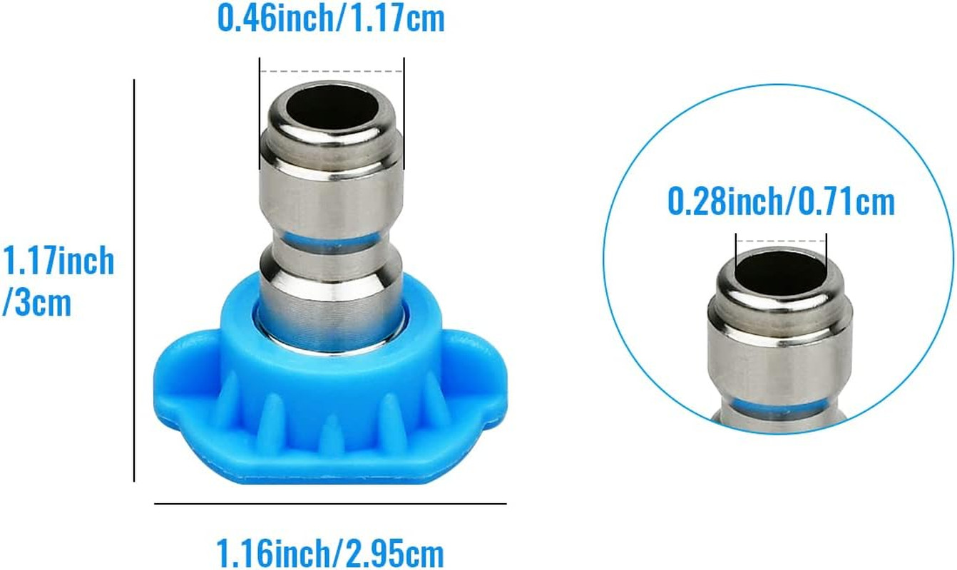 7 Pcs 7 Color Pressure Washer Spray Nozzle Tips 1/4 Inch Quick Connector Multipl