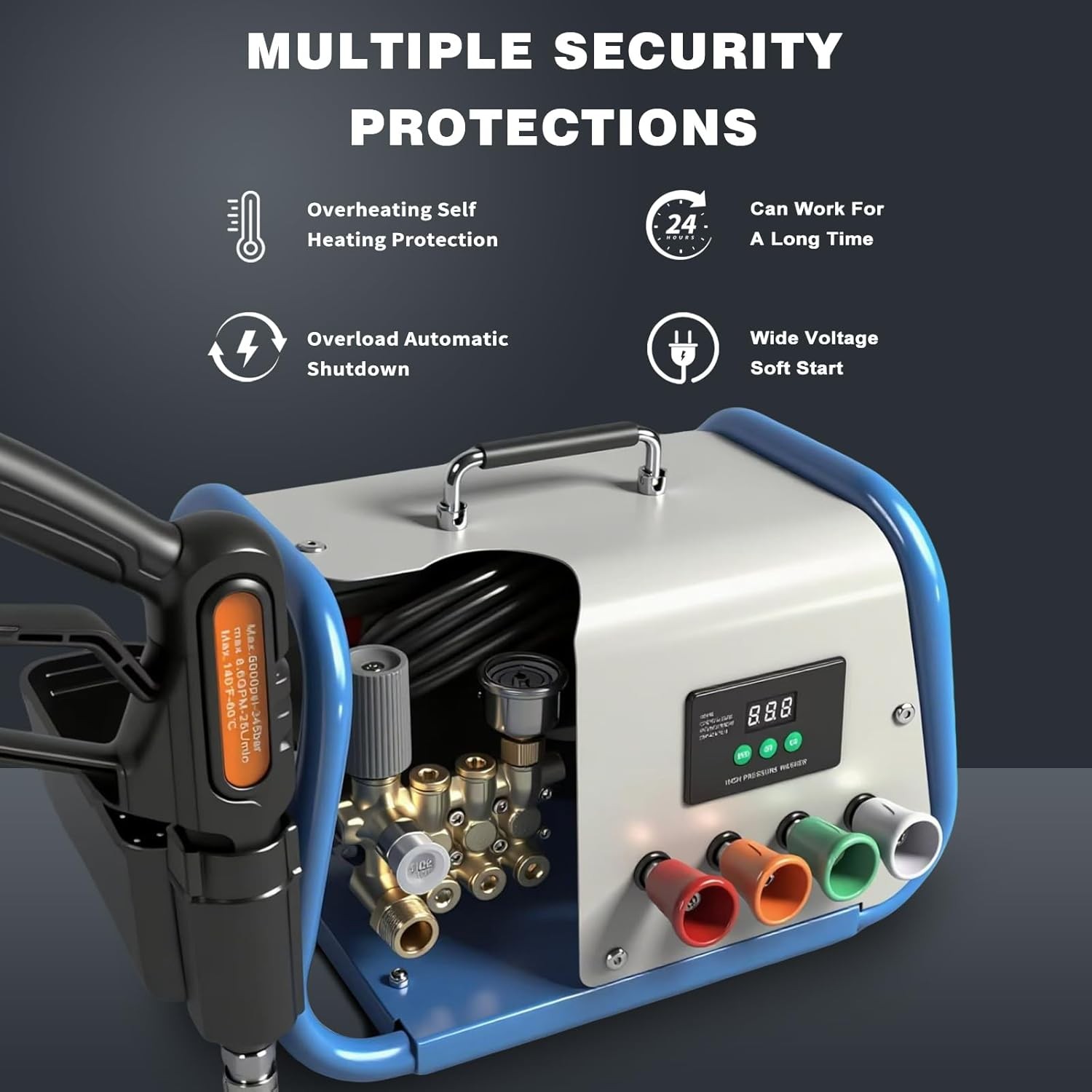 Pressure Washer Max 150 bar 12L/min Power Washer for Cars Driveways Patios