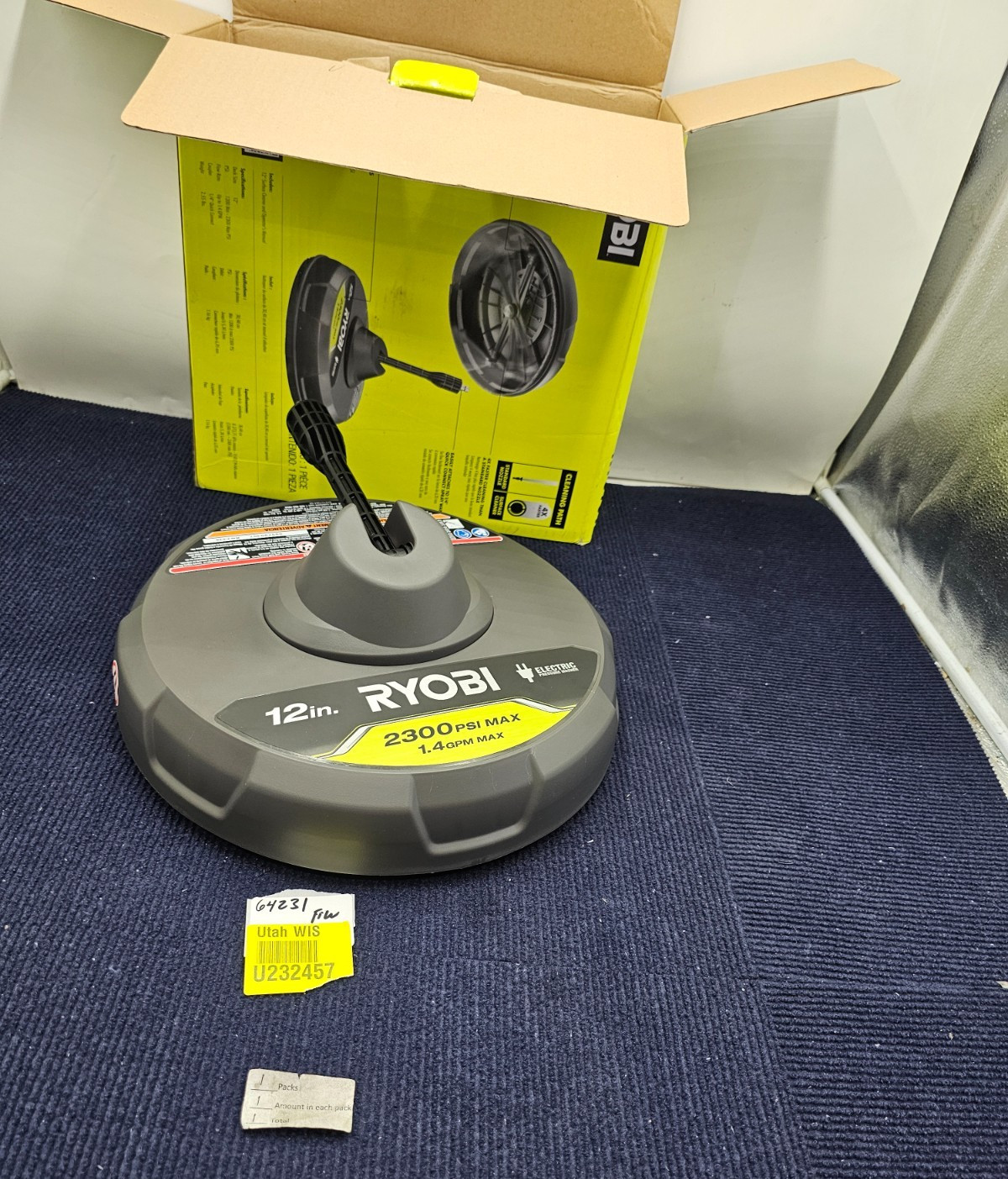 RYOBI RY31012 12 in. 2,300 PSI Electric Pressure Washer Surface Cleaner