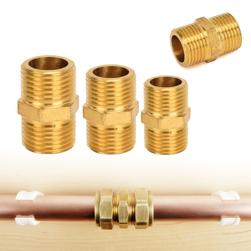 Hexagonal Double Nipples Male to Male Threads Strong Double Nipples 4pcs/set