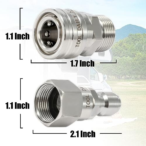 Pressure Washer Adapter Set M22 14mm to 3/8″ Quick Connect, 5000 PSI – 2 Pack