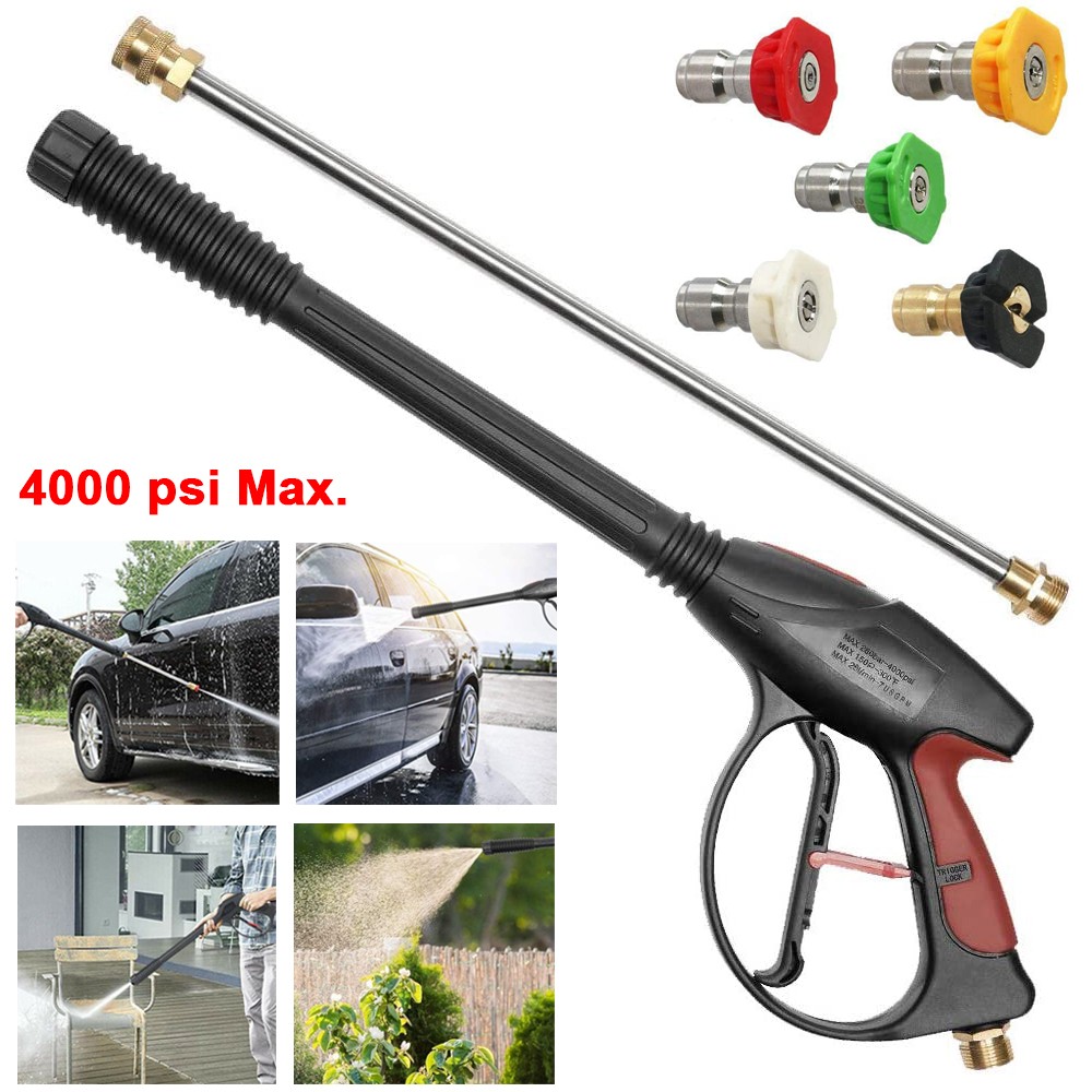 4000 PSI 40″ Pressure Washer Gun Replacement Wand Extension 5 Nozzle Tips M22-14