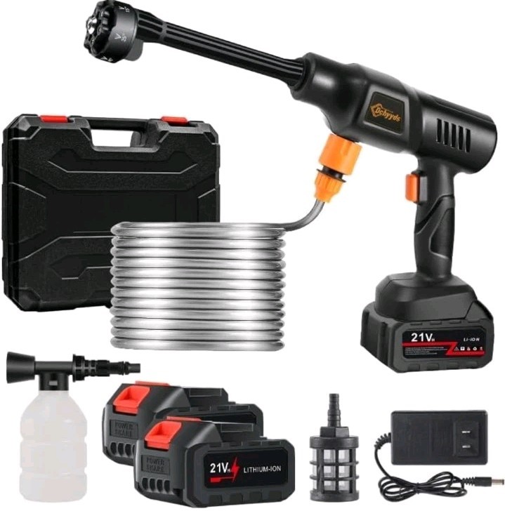 Portable Cordless Pressure Washer, 2 Rechargeable 4.0Ah Batteries 6 In 1