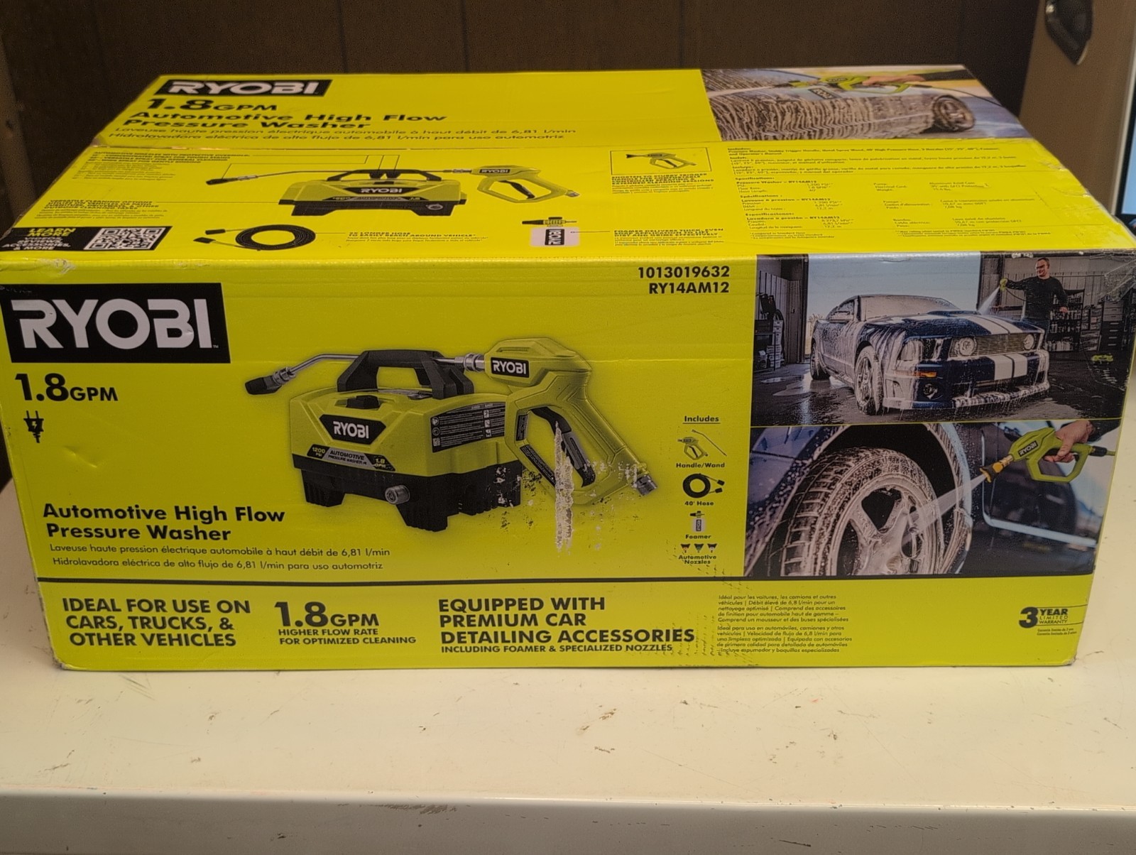 NEW!! RYOBI 1200 PSI 1.8 GPM Cold Water High Flow Electric Pressure Washer (NEW
