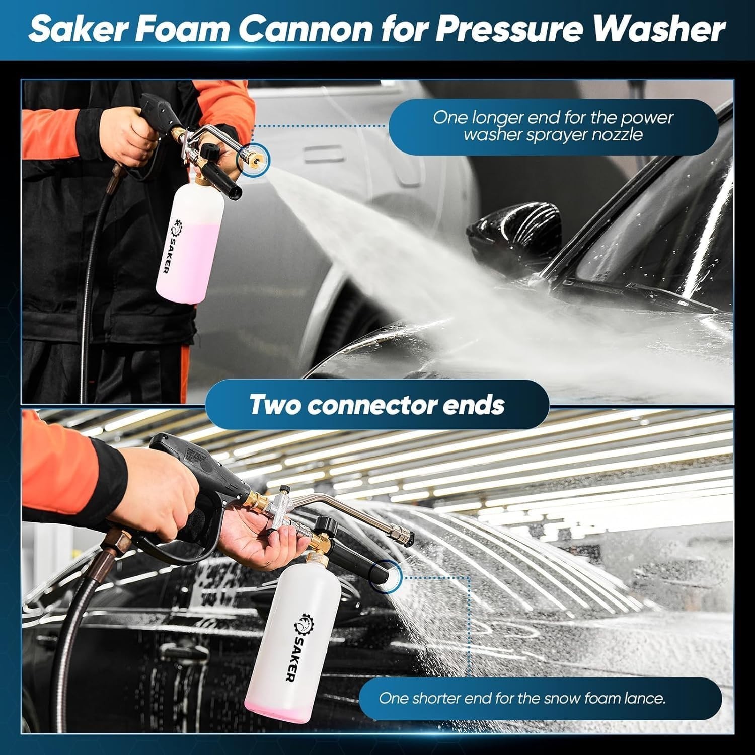 Dual Connector Foam Cannon Kit for Pressure Washer
