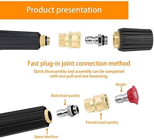 3 Pack Pressure Washer Coupler, Brass Fittings, 1/4 Inch Quick Connect to Female