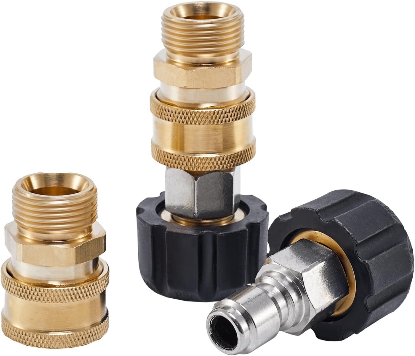 Pressure Washer Quick Connect Fittings, M22 14mm to 3/8 Inch Hose Adapter, 4 …