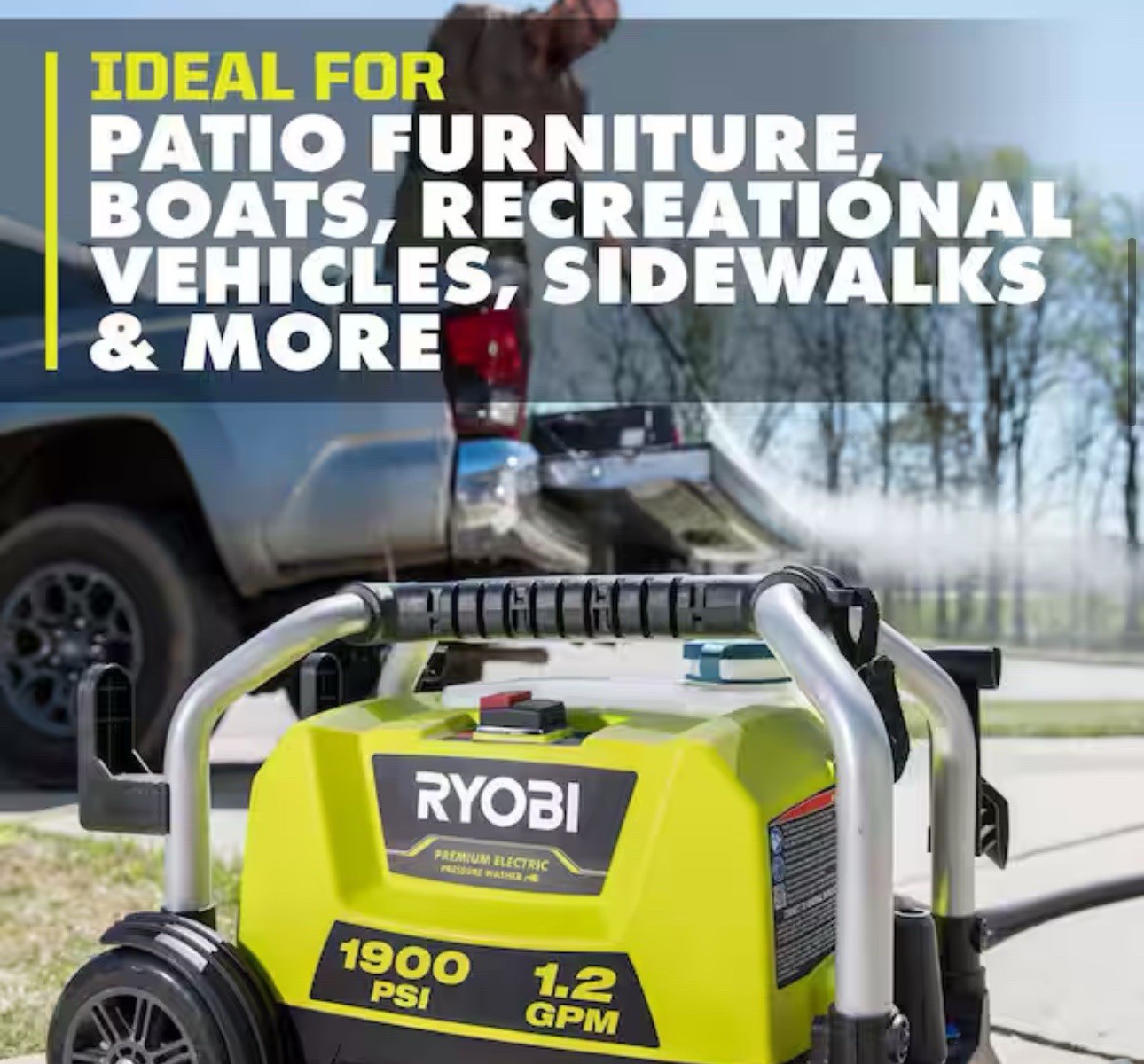 RYOBI 1900 PSI 1.2 GPM ELECTRIC PRESSURE WASHER RY1419MT -OPEN BOX-