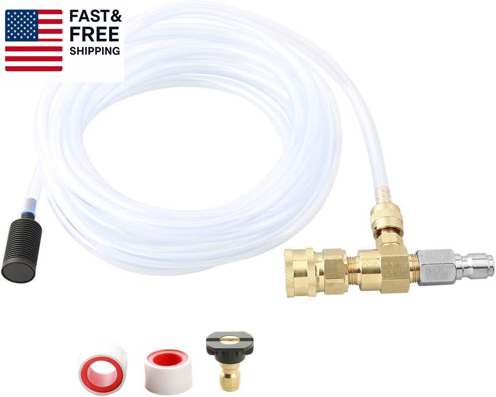 Chemical Injector Kit for High Pressure Washer, 4000 PSI Adjustable Soap Dispens