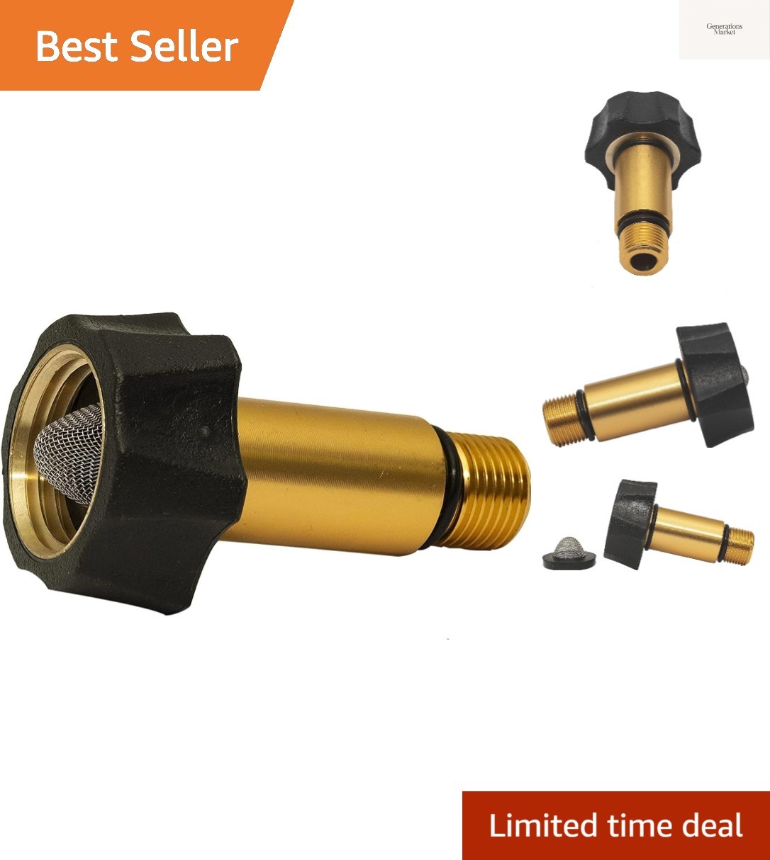 1 Pcs 7110166 Pressure Washer Pump Parts Water Inlet Fitting, 3/4″ Female to …
