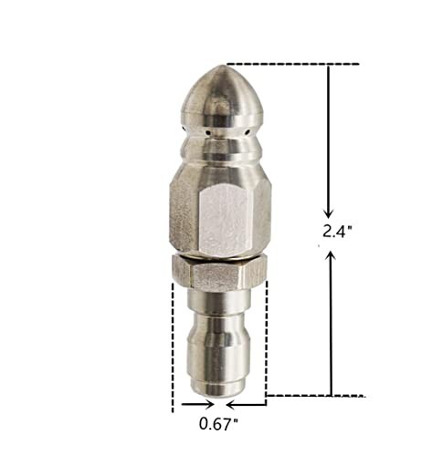 Pressure Washer Sewer Jetter Nozzle Set, 1/4″ Quick Connect, 5000 PSI Durable