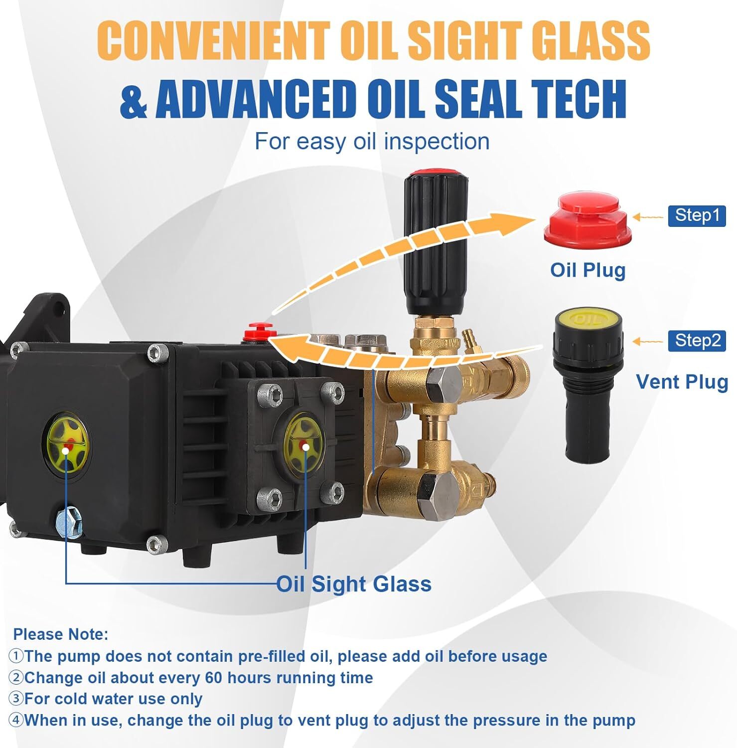 High Pressure Washing Pump 4000PSI 4.4GPM 1″ Compatible with Honda GX340/390/270