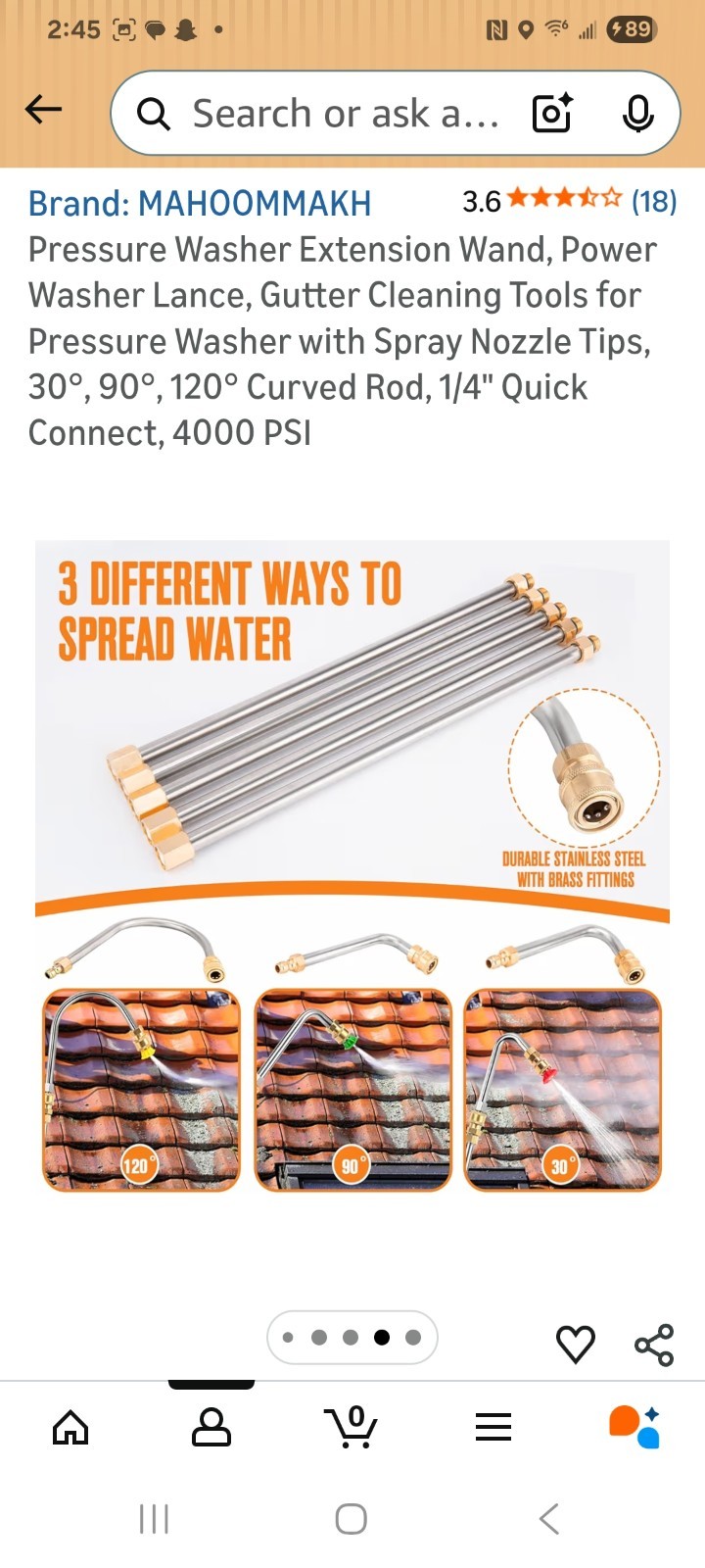 Yaegoo 4000PSI Pressure Washer Extension Wand Set