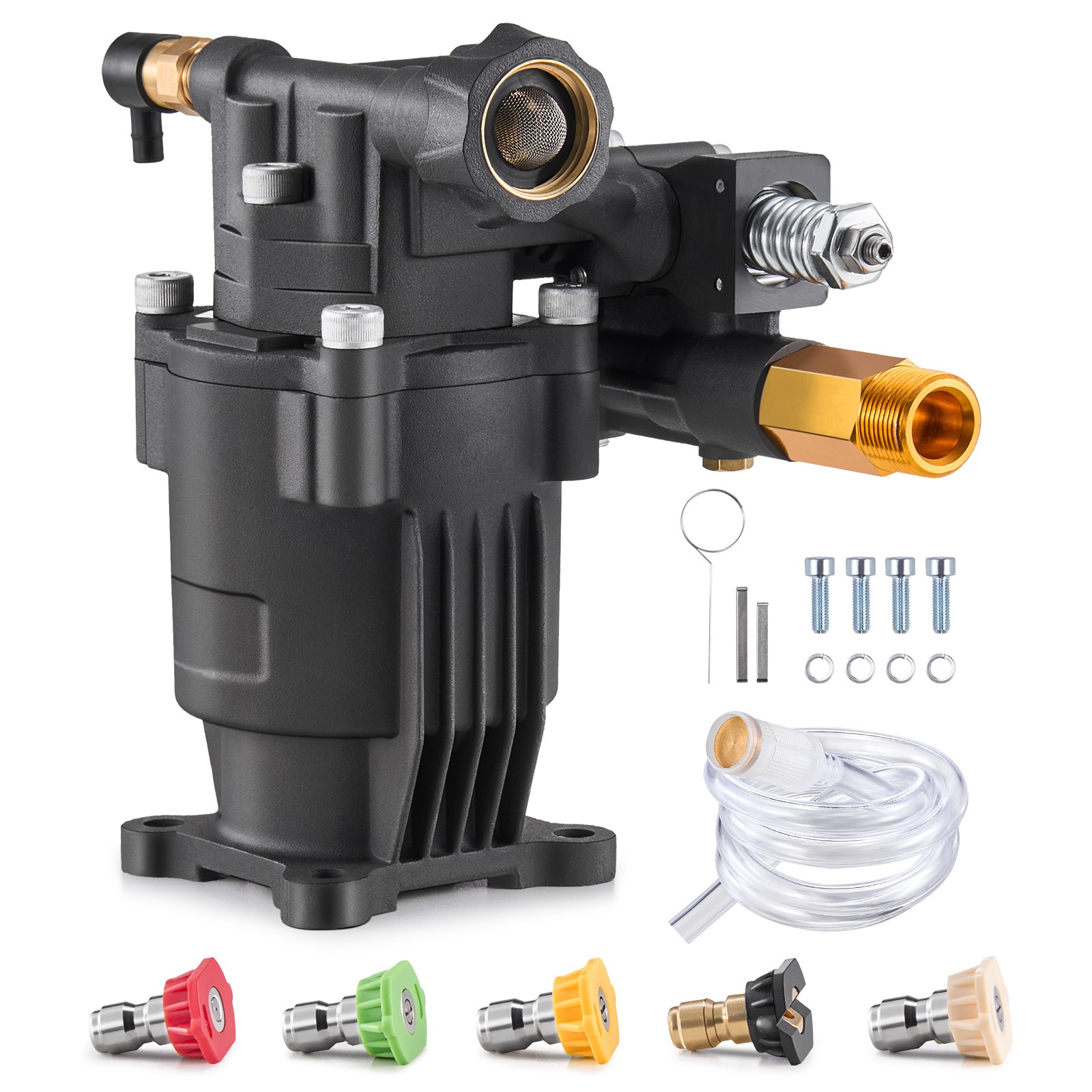 Uimoso Pressure Washer Pump 3/4″ Shaft Horizontal 3500 PSI 2.5GPM with 5 Nozzles