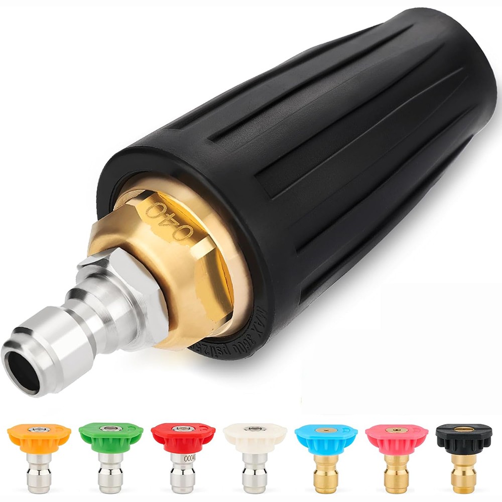 Pressure Washer Tips Turbo Nozzle, 4000 PSI Max, 360°Rotating Spray Turbo 7 nozz