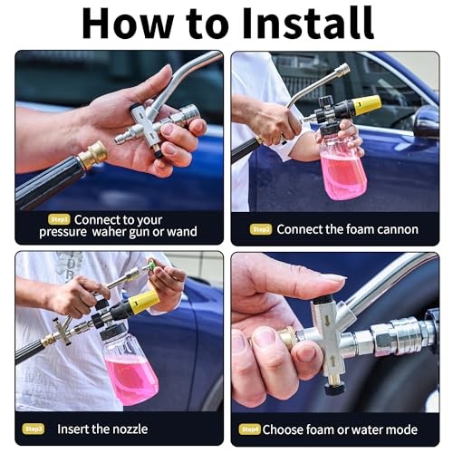 Foam Cannon for Pressure Washer with Dual-connector 2IN1 Clear Foamcannon