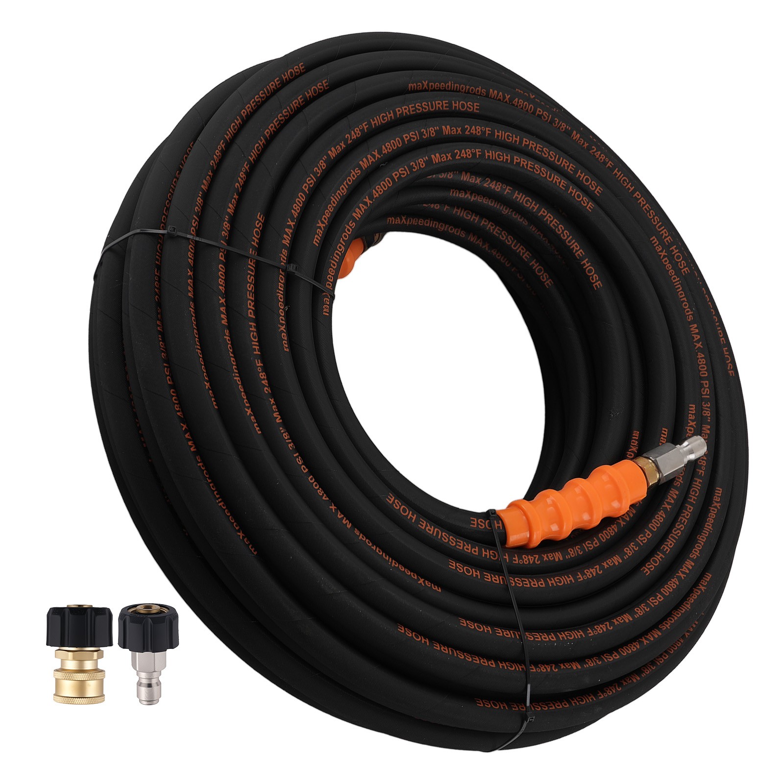 125FT Power Pressure Washer Hose 3/8″ 4800PSI for Honda Simpson Steel Wire Braid