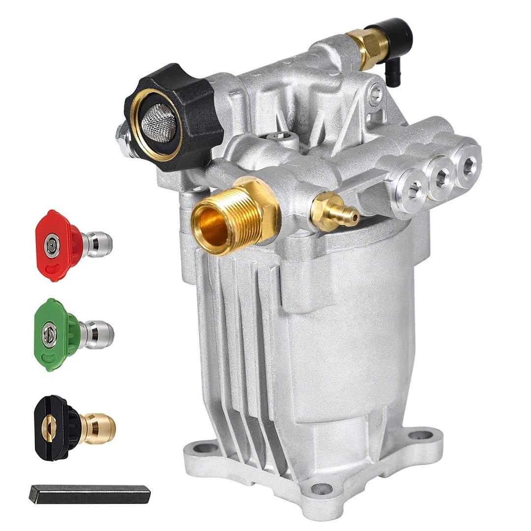 TOOLCY 3/4″ Shaft Horizontal Pressure Washer Pump, 2600-3200 PSI @ 2.5 GPM – …