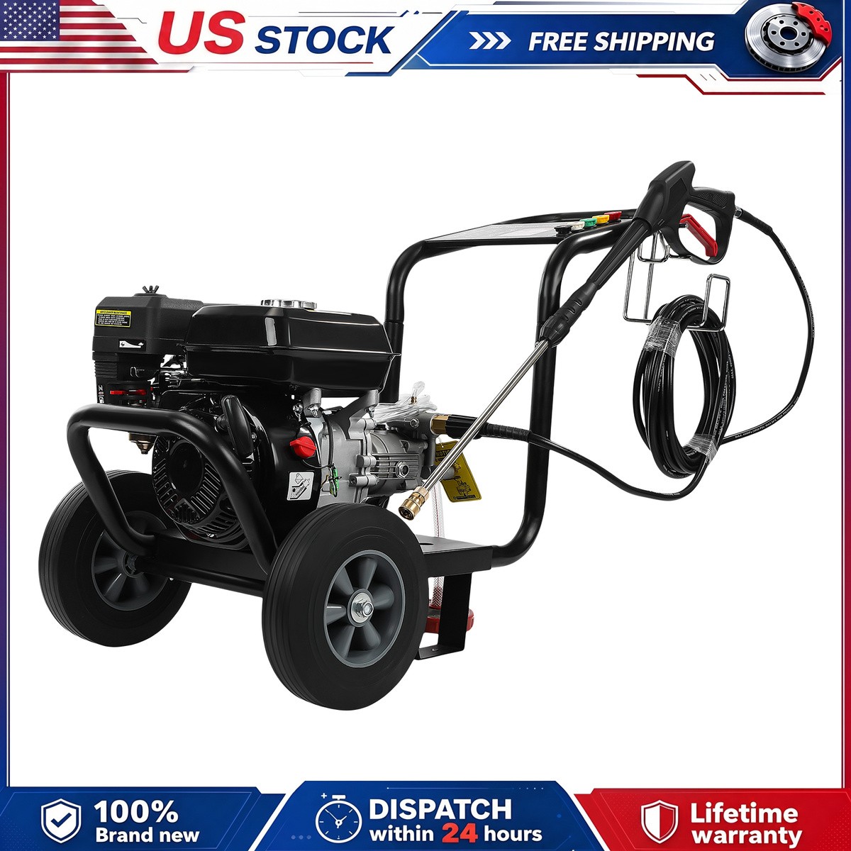 PETROL PRESSURE WASHER for Cars Fences 0.6L OIL CAPACITY 3500PSI 2.6GPM 212cc