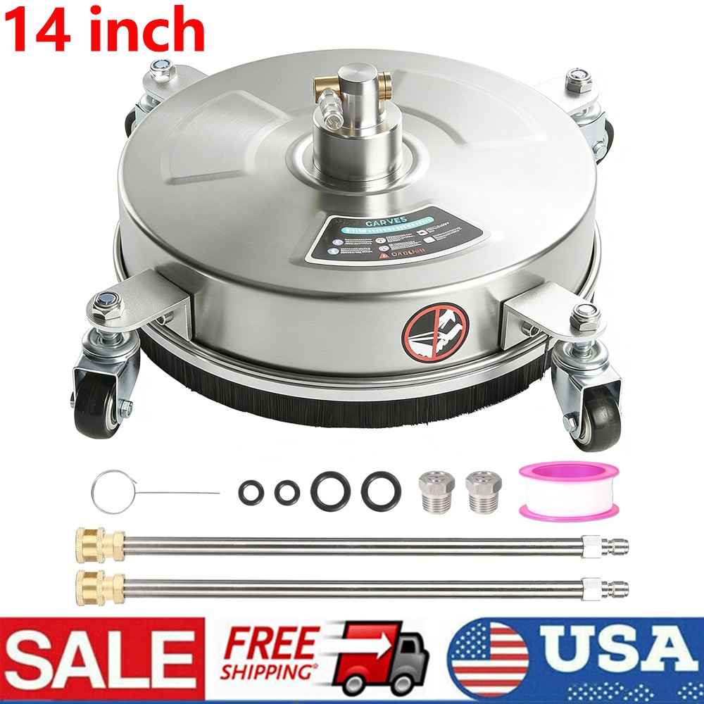 14″ Pressure Washer Surface Cleaner w/ Wheels for Driveways Washer ,4000 PSI