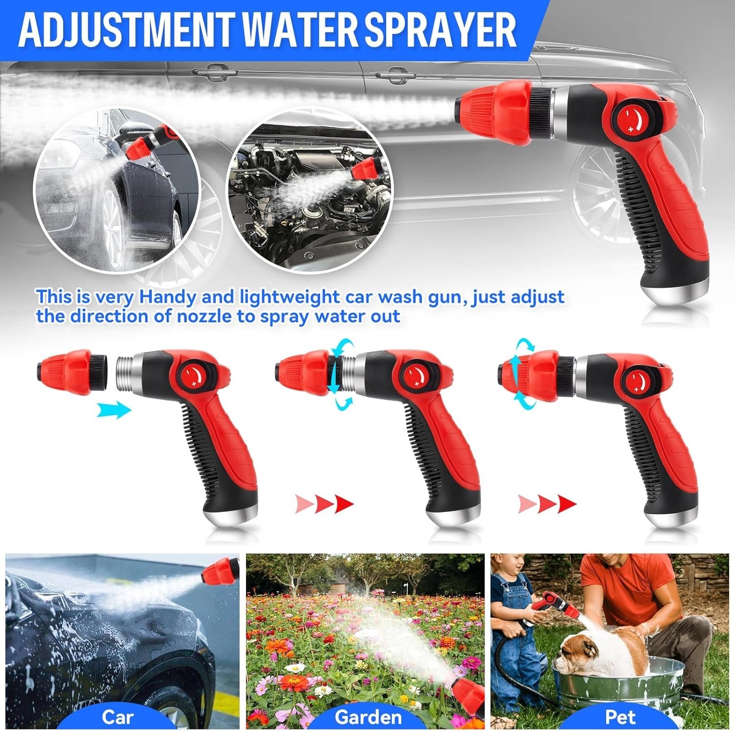 16-in-1 Car Wash Foam Gun & Garden Sprayer with Adjustable Pressure 2.5-6 Bars