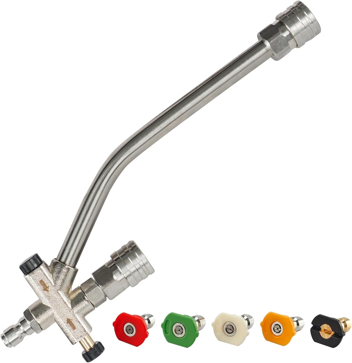 Effortless Foam Cleaning: Dual-Connector Pressure Washer Unit with 5 Nozzle Tips