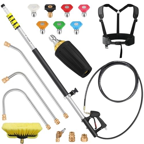 24 FT Telescoping Pressure Washer Extension Wand, Aluminum Power 24FT-HSE
