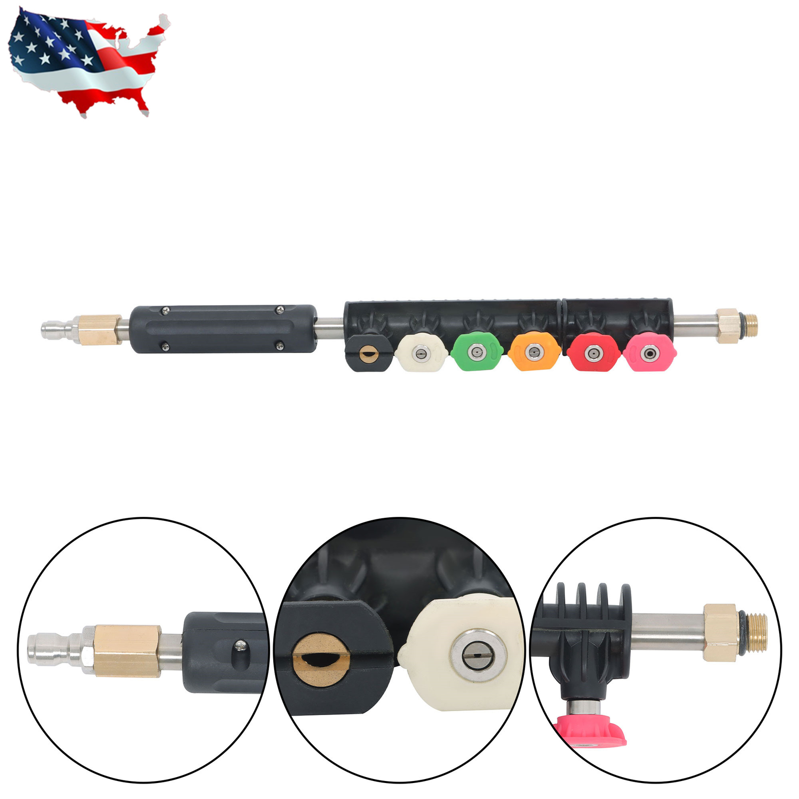Pressure Washer Extension Wand Upgraded Power Washer Lance with Nozzle Tips 97in