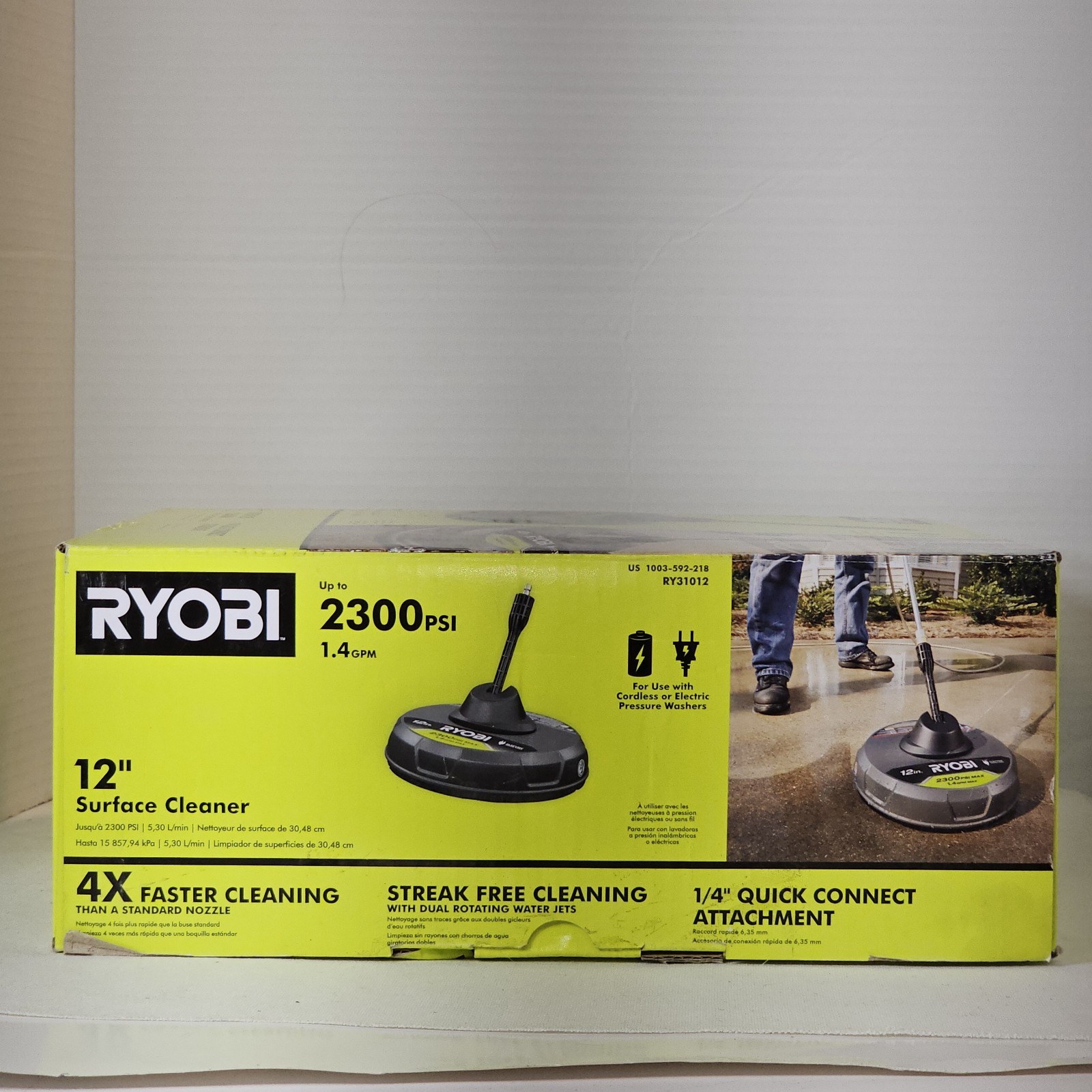 RYOBI 12 in 2,300 PSI Electric Pressure Washer Cleaner RY31012 New Open Box