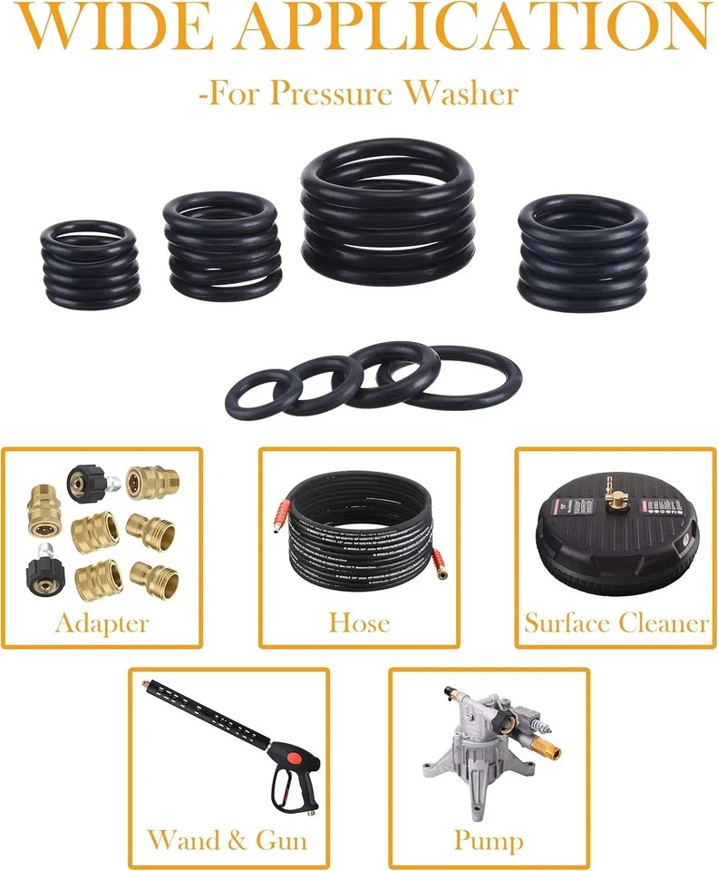 High Pressure Washer O Ring Kit, Replacement Rubber Ring for Power Washer, Gener