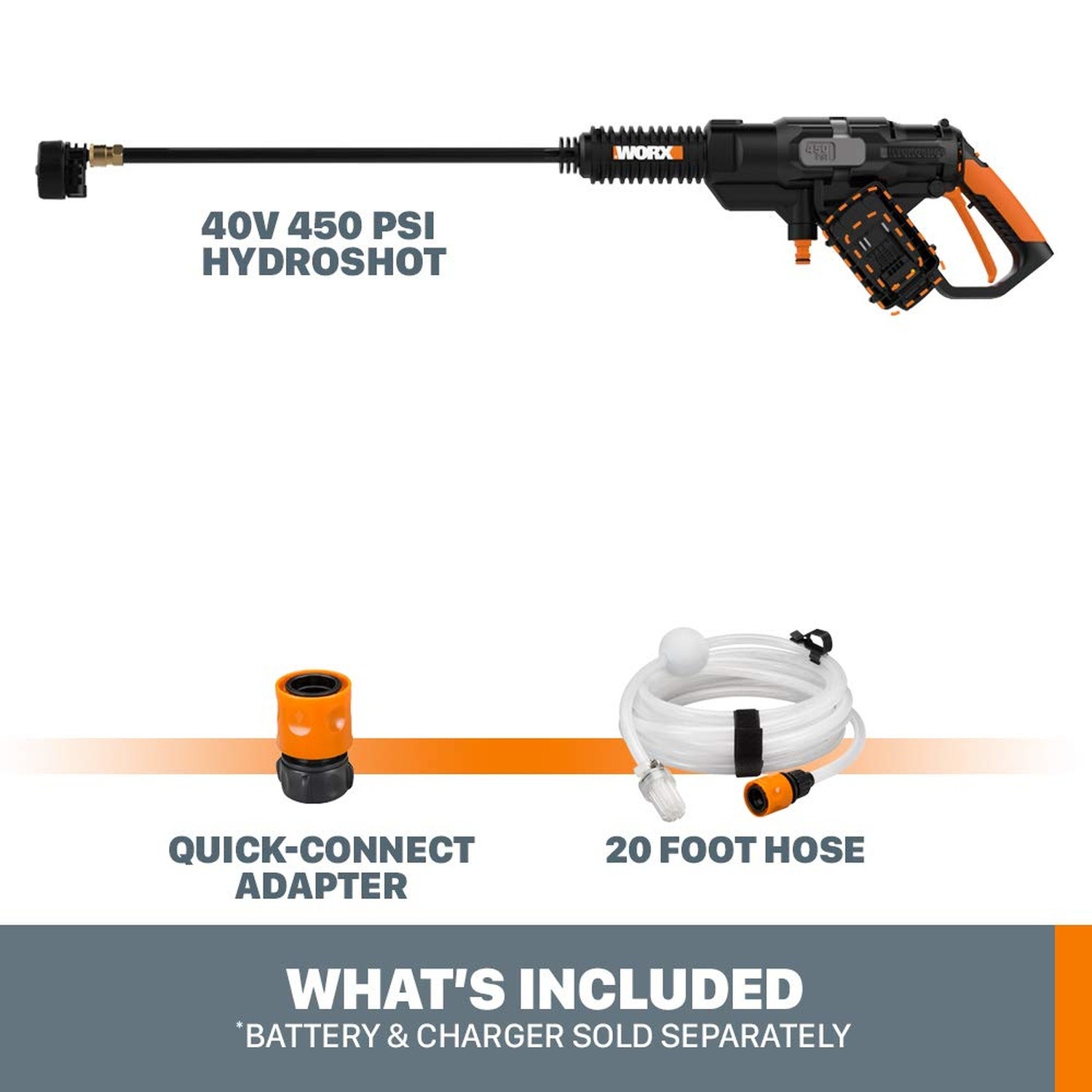 WG644 WORX 40V Power Share Hydroshot Portable Power Cleaner