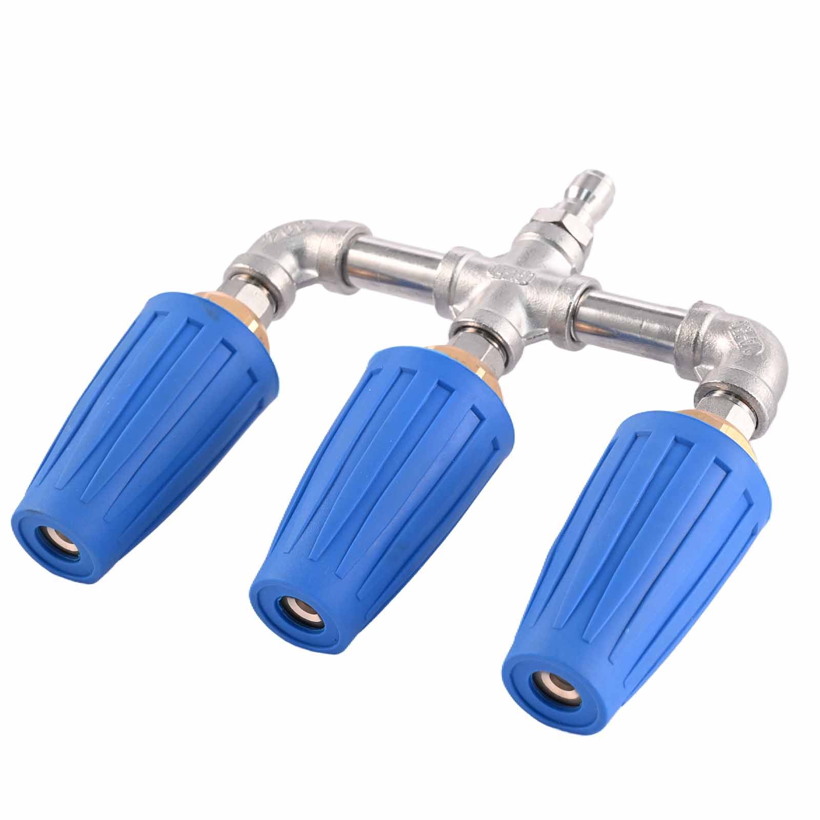 High Pressure Washer Nozzle 360° Rotating Triple Turbo 1/4″ 4000 PSI Auto Garden