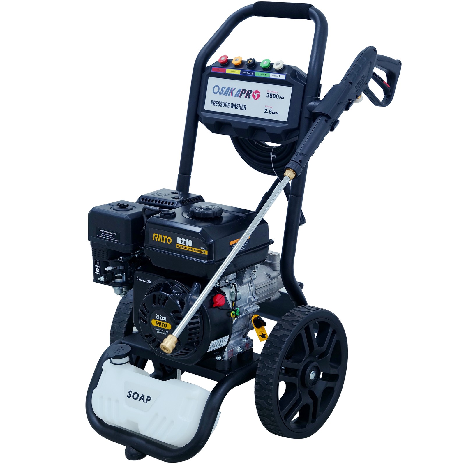 3500PSI Gas Pressure Washer, 2.5GPM Gas Powered High Pressure Washer