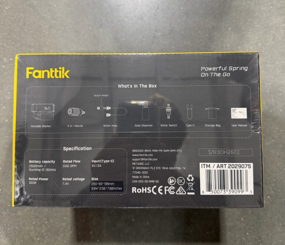 Brand New. Fanttik K200 Cordless Portable Washer. Powerful Spring on the Go.